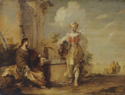 Christus en de Samaritaanse vrouw door Matthias Scheits